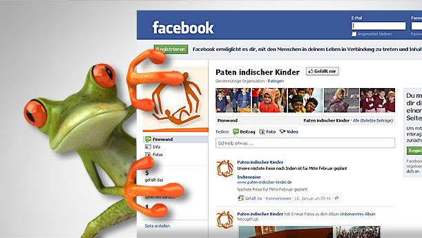 Facebook page for Paten Indischer Kinder